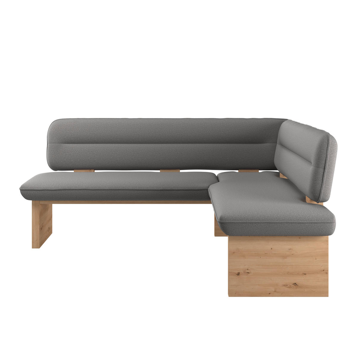 ECKBANK 192/170 cm Webstoff Dunkelgrau Eiche Sperrholz   - Eichefarben/Dunkelgrau, KONVENTIONELL, Holz/Textil (192/170cm) - Livetastic