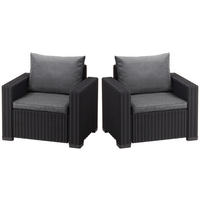 SADA LOUNGE KRESIEL, plast, textil - sivá/grafitová, Design, textil/plast (83/72/68cm) - Ambia Garden