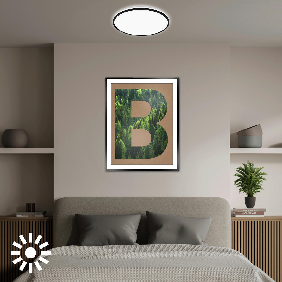 LED-DECKENLEUCHTE Pulap A 33/6 cm   - Schwarz, Basics, Kunststoff (33/6cm) - Briloner