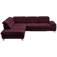 ECKSOFA  in Chenille Aubergine  260/310 cm  - Chromfarben/Aubergine, Design, Textil/Metall (260/310cm) - Beldomo Speed
