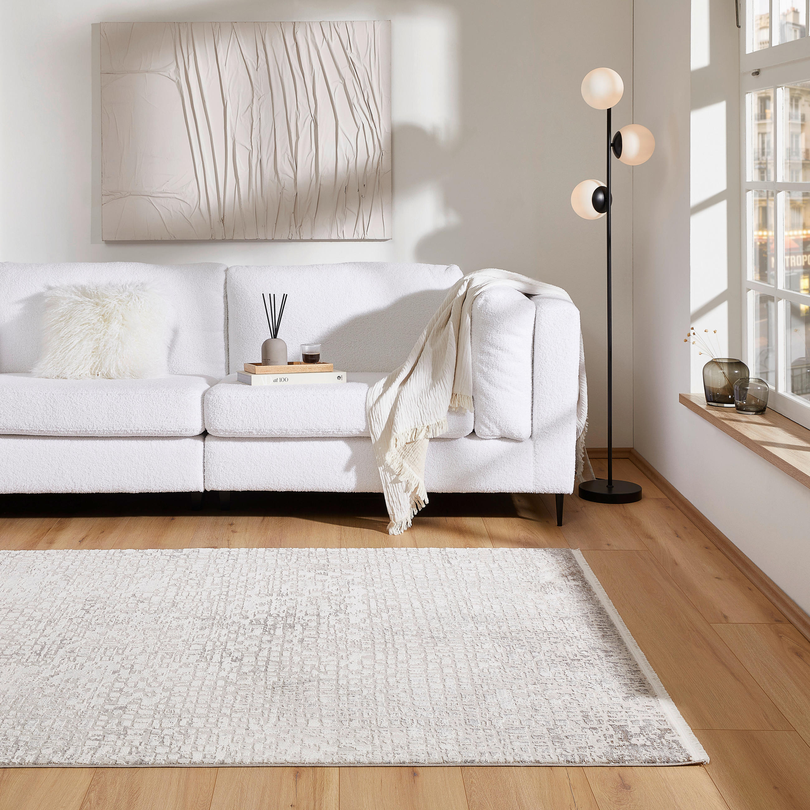 VÄVD MATTA 80/150 cm Pescara  - beige/cremefärgad, Design, textil (80/150cm) - Novel