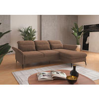 ECKSOFA in Flachgewebe Hellbraun  - Hellbraun/Schwarz, Konventionell, Textil/Metall (264/198cm) - Sit & More