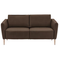 2-SITZER-SOFA  in Echtleder Braun   - Eichefarben/Beige, Natur, Leder/Holz (182/86/87cm) - Valnatura