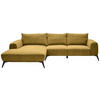 ECKSOFA Dunkelgelb Webstoff  - Dunkelgelb/Schwarz, Design, Textil/Metall (187/298cm) - Stylife