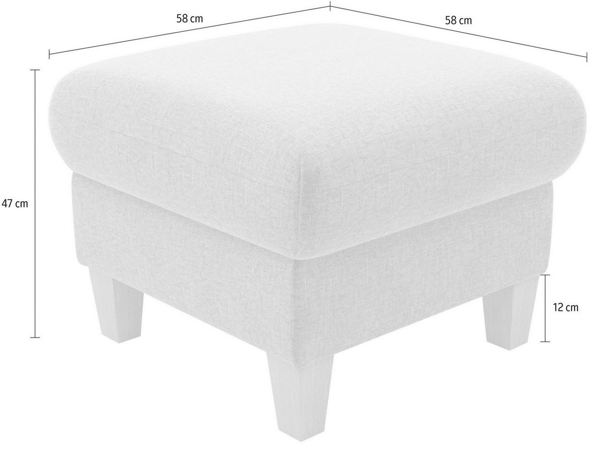 HOCKER Flachgewebe Hellgrau  - Eichefarben/Hellgrau, KONVENTIONELL, Holz/Textil (58/47/58cm) - Sit & More