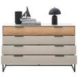 SIDEBOARD Eichefarben, Champagner  - Schieferfarben/Champagner, Design, Glas/Holzwerkstoff (141/89/43cm) - Dieter Knoll