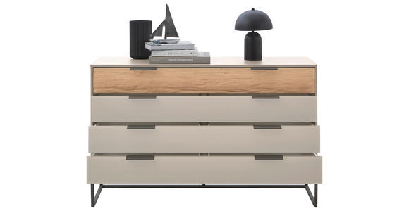 SIDEBOARD Eichefarben, Champagner  - Schieferfarben/Champagner, Design, Glas/Holzwerkstoff (141/89/43cm) - Dieter Knoll