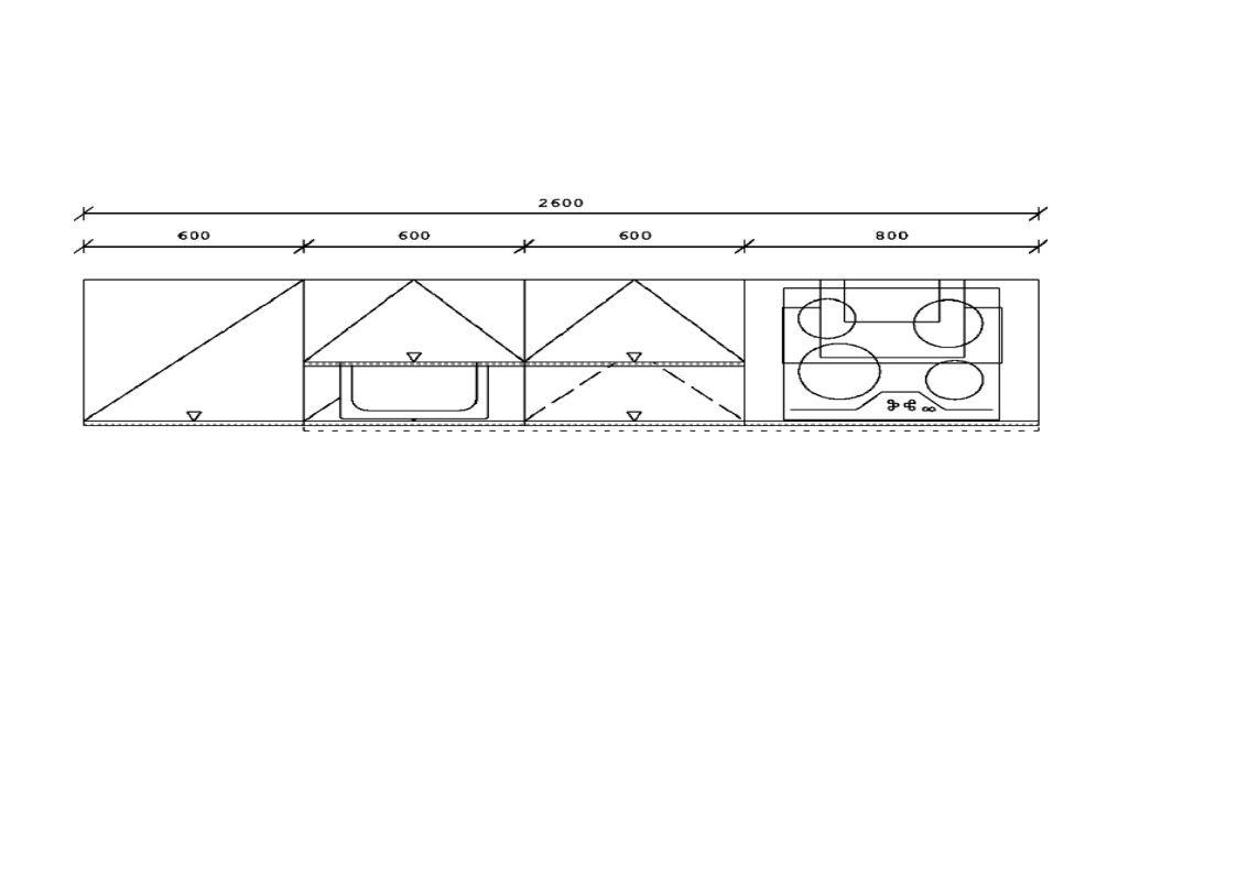 KÜCHENBLOCK 260 cm   in Eichefarben, Hellgrau  - Eichefarben/Hellgrau, Basics, Holzwerkstoff/Metall (260cm) - Venda