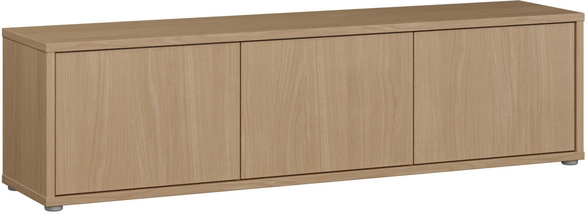 LOWBOARD  in 154,2/42,5/34,9 cm  - Eichefarben/Grau, MODERN, Holzwerkstoff/Metall (154,2/42,5/34,9cm) - Carryhome