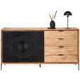 SIDEBOARD  in 175/90/40 cm  - Schwarz/Akaziefarben, Design, Holz/Metall (175/90/40cm) - Ambia Home