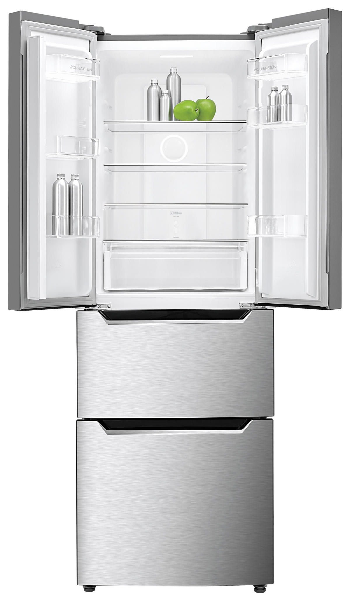 FRENCH-DOOR 64/186/69 cm FD351.4A++NF IX  - Edelstahlfarben, Basics, Metall (64/186/69cm) - Wolkenstein
