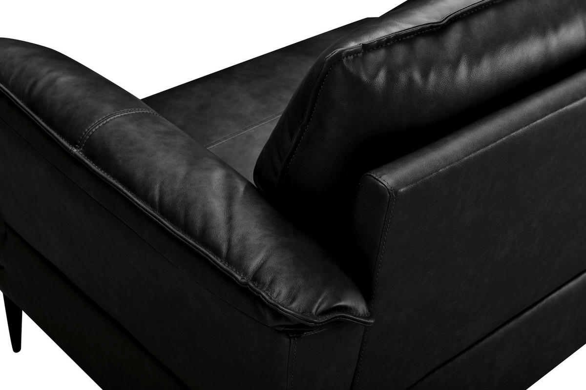 DVOSJED drvo, tekstil, koža  crna    - crna, Design, koža/drvo (195/87/90cm) - MID.YOU