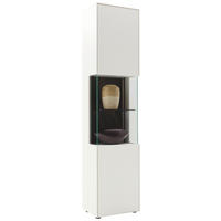 VITRINE Weiß  46,9/205,5/37,1 cm  - Schwarz/Weiß, Design, Glas/Keramik (46,9/205,5/37,1cm) - Dieter Knoll