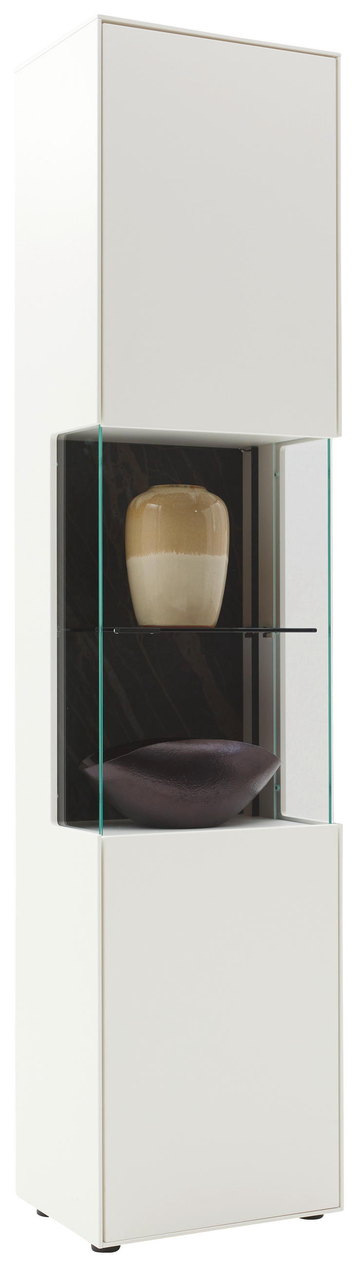 VITRINE Weiß  46,9/205,5/37,1 cm  - Schwarz/Weiß, Design, Glas/Keramik (46,9/205,5/37,1cm) - Dieter Knoll