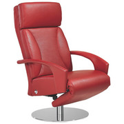 RELAXSESSEL in Leder Rot - Chromfarben/Rot, KONVENTIONELL, Leder/Metall (70/116/91-176cm) - Erpo
