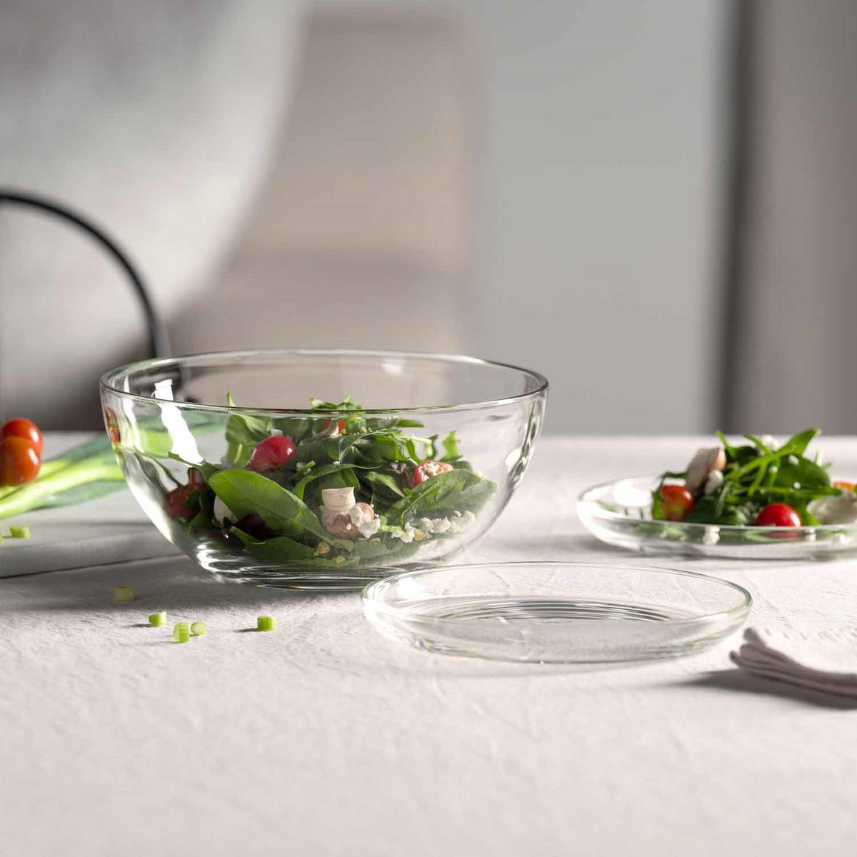 SCHÜSSELSET Cucina 5-teilig  - Transparent, Design, Glas (22,00/12,00/22,00cm) - Leonardo