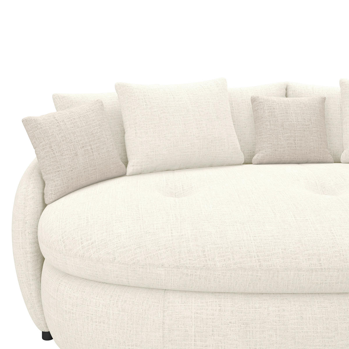 MEGASOFA Chenille Creme  - Hellbraun/Beige, Trend, Kunststoff/Textil (238/80/140cm) - MID.YOU