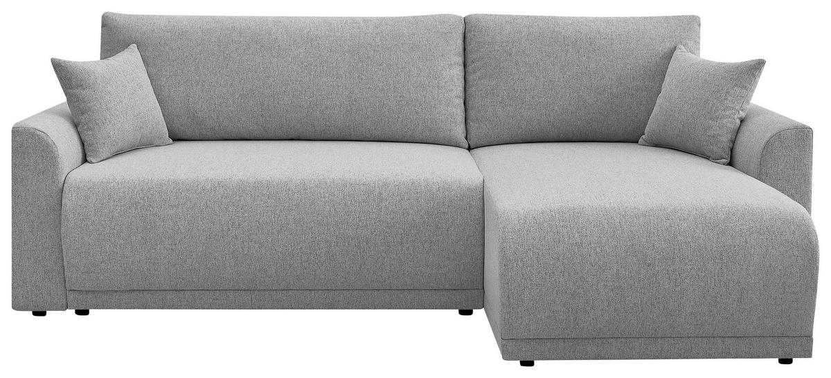 ECKSOFA KIMMY Hellgrau Flachgewebe Zierkissen, Rückenkissen, Bettkasten  - Hellgrau/Schwarz, Design, Kunststoff/Textil (233/146cm) - P & B