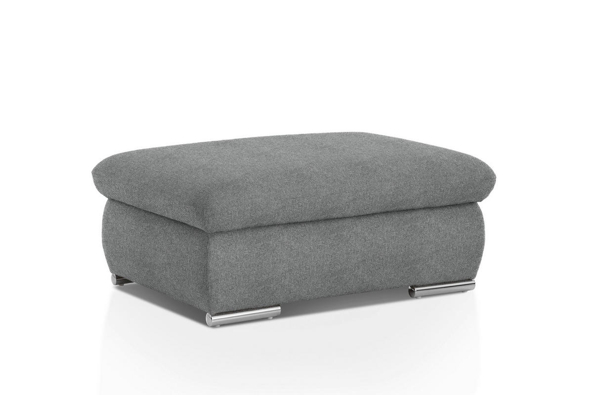 HOCKER in Textil Dunkelgrau  - Chromfarben/Dunkelgrau, Design, Textil/Metall (101/45/74cm) - Livetastic