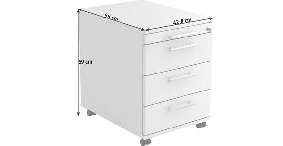 ROLLCONTAINER 42,8/59/56 cm  - Nussbaumfarben/Alufarben, KONVENTIONELL, Holzwerkstoff/Kunststoff (42,8/59/56cm) - Venda