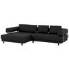 ECKSOFA in Echtleder Dunkelbraun  - Dunkelbraun/Schwarz, Design, Leder/Metall (188/307cm)
