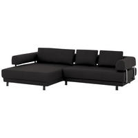 ECKSOFA in Echtleder Dunkelbraun  - Dunkelbraun/Schwarz, Design, Leder/Metall (188/307cm)