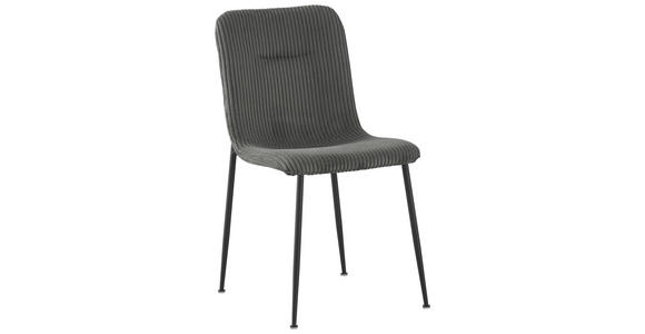 STUHL Cord Grau - Schwarz/Grau, Design, Textil/Metall (43/83/56cm) - Xora