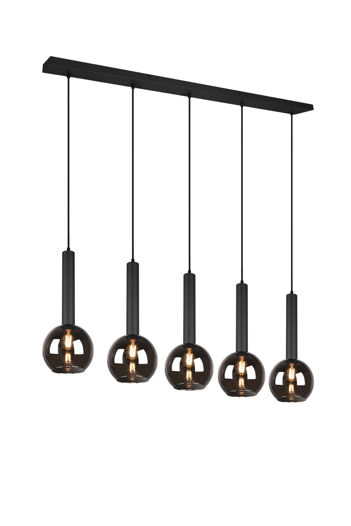 HÄNGLAMPA Clayton 115/30/150 cm  - svart, Trend, metall/glas (115/30/150cm) - Dieter Knoll
