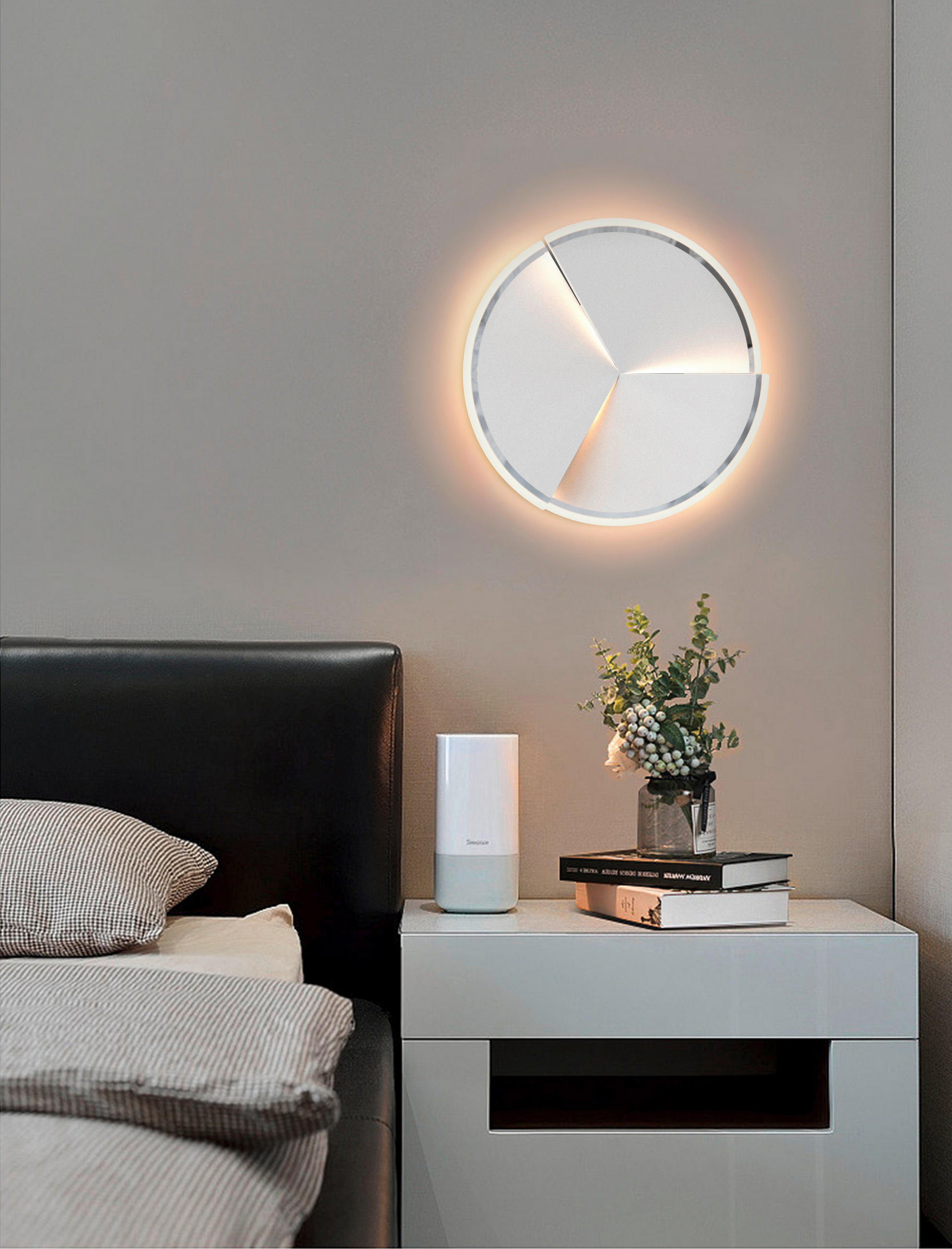 PLAFONIERĂ CU LED - alb/culoare crom, Design, plastic/metal (49/8,5cm) - Wofi