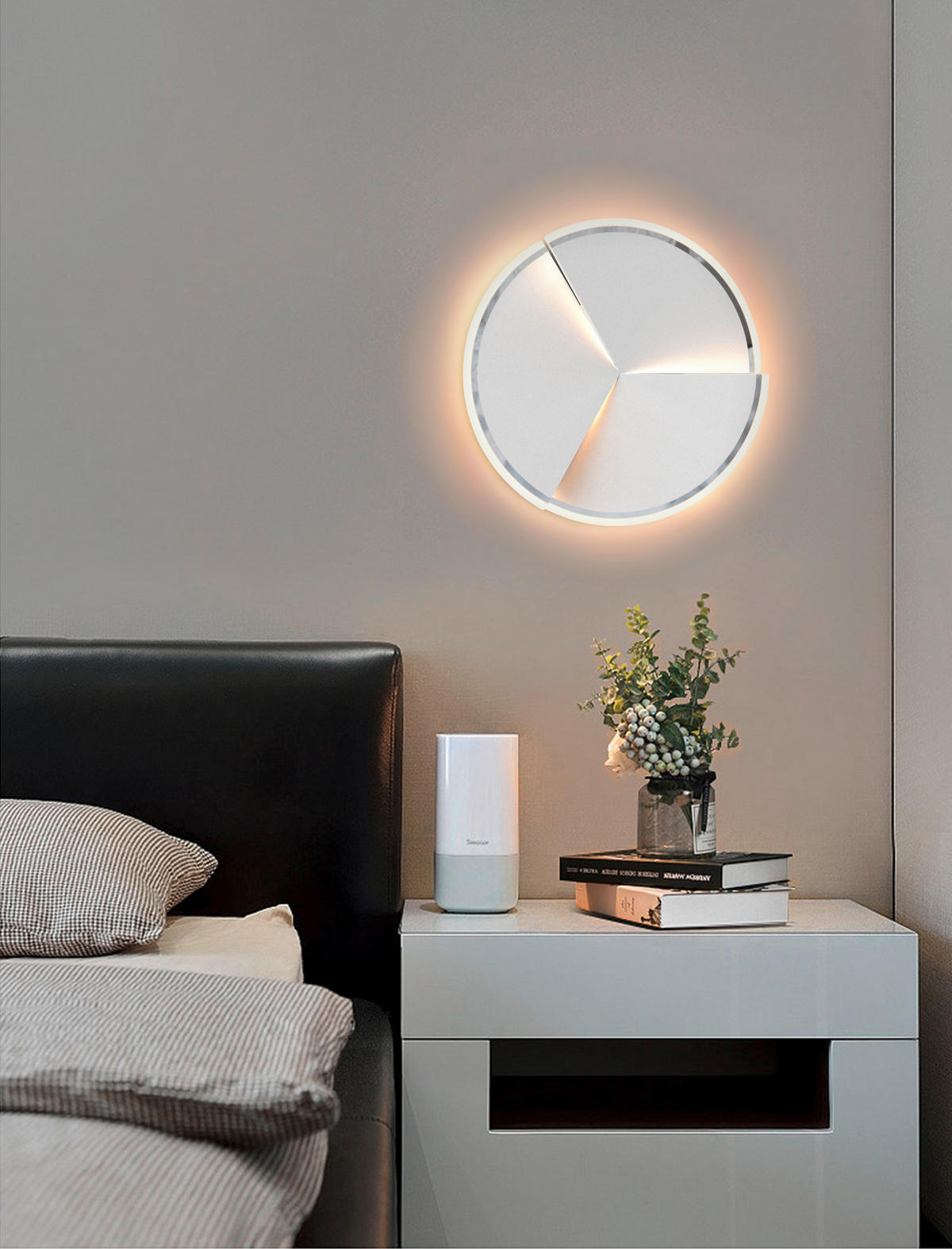 PLAFONIERĂ CU LED - alb/culoare crom, Design, plastic/metal (49/8,5cm) - Wofi