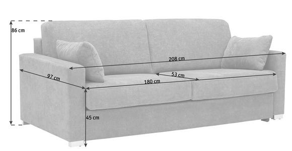 SCHLAFSOFA  in Webstoff Dunkelgrau  - Chromfarben/Dunkelgrau, KONVENTIONELL, Textil/Metall (208/86/97cm) - Novel