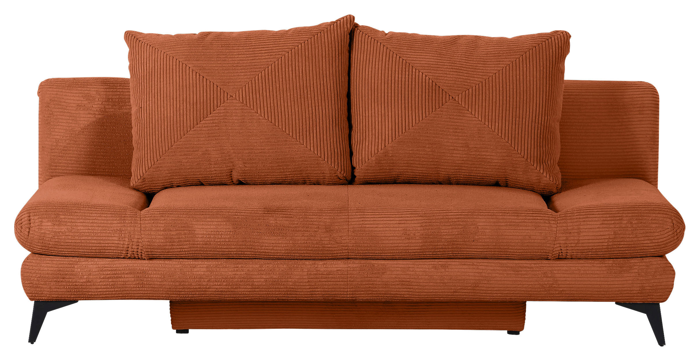 SOFA LEŽAJ boja cigle  - crna/boja cigle, Konvencionalno, tekstil/metal (200/78/95cm) - home24