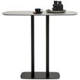 BARTISCH in Metall, Glas, Keramik 120/70/105 cm   - Schwarz/Grau, Design, Glas/Keramik (120/70/105cm) - Novel