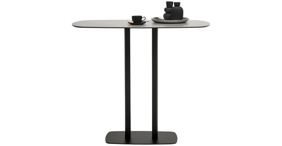 BARTISCH in Metall, Glas, Keramik 120/70/105 cm   - Schwarz/Grau, Design, Glas/Keramik (120/70/105cm) - Novel