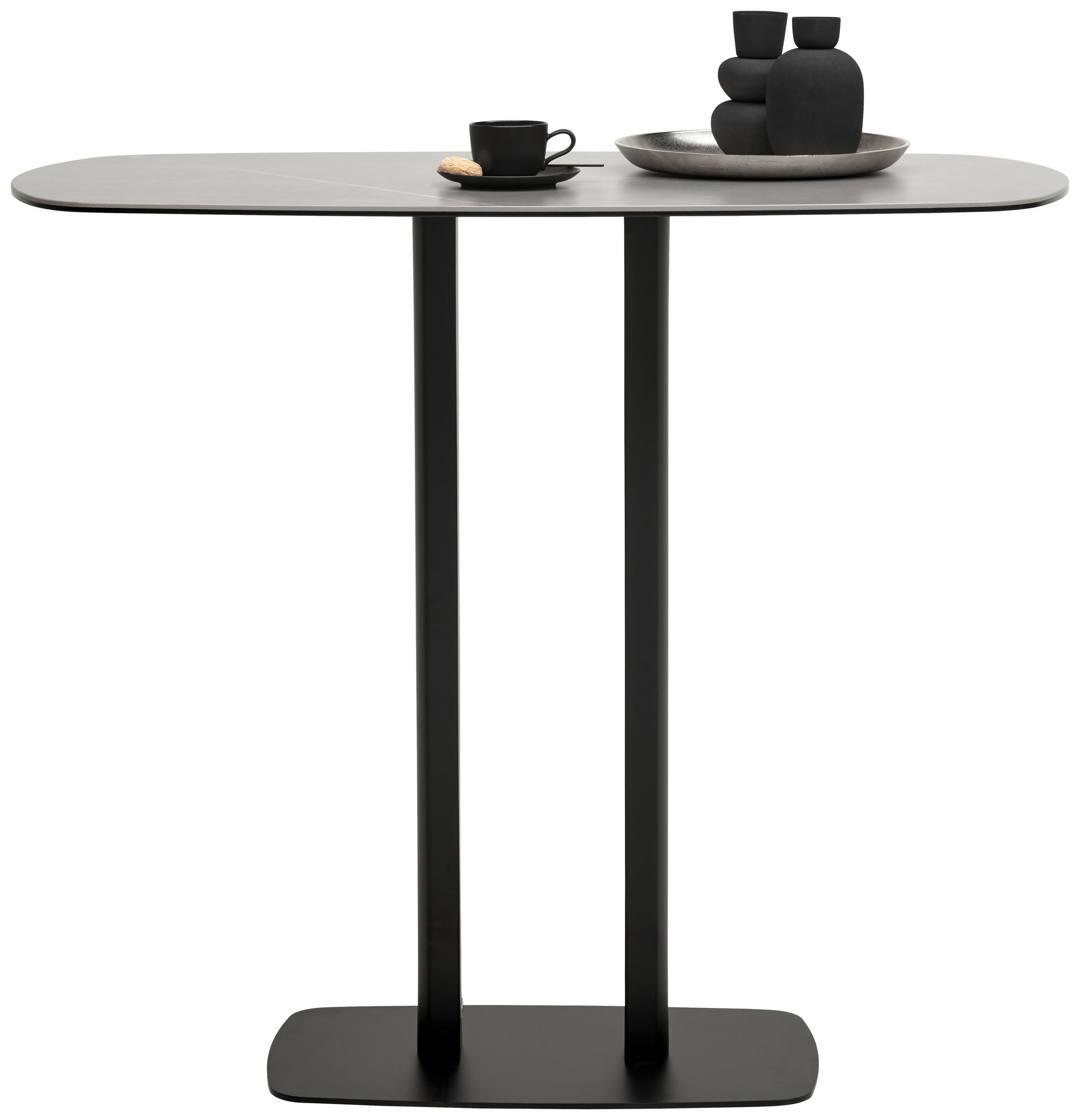 BARBORD i metall, glas, keramik  120/70/105 cm  - svart/grå, Design, metall/glas (120/70/105cm) - Novel