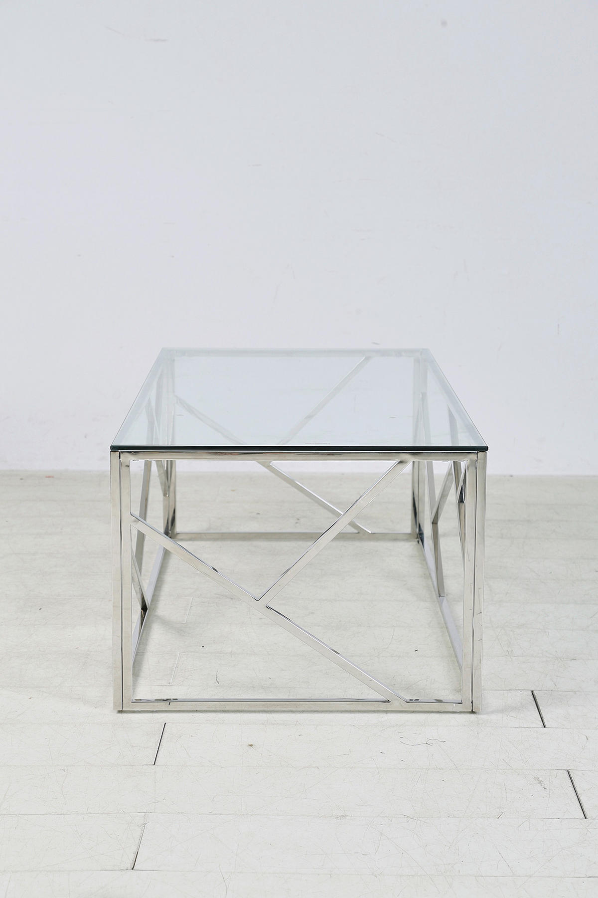 KONFERENČNÝ STOLÍK, číra, strieborná, kov, sklo, 120/60/45 cm - číra/strieborná, Design, kov/sklo (120/60/45cm) - Livetastic