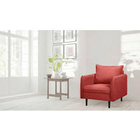 SESSEL Samt Rot  - Rot/Schwarz, Design, Holz/Textil (74/86/100cm) - P & B