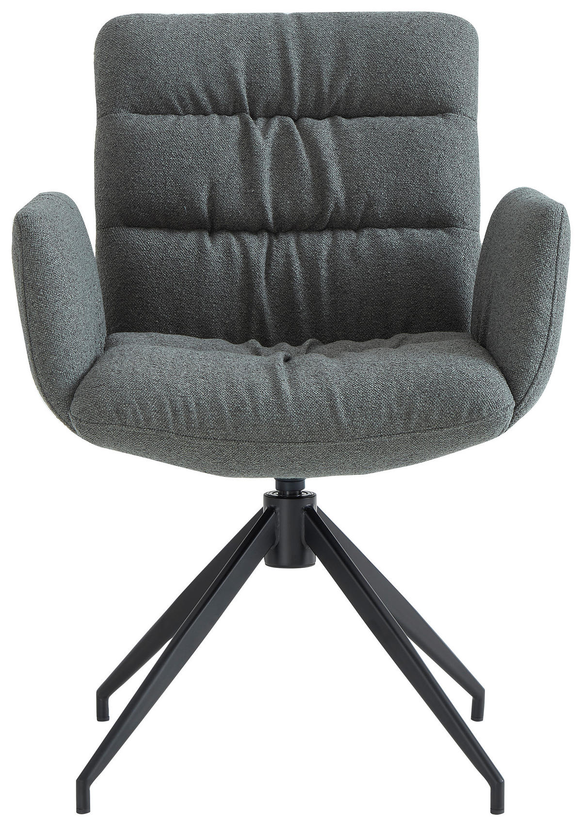 ARMLEHNSTUHL  Sitzfläche 360° drehbar Leinenoptik  Grün, Schwarz  - Schwarz/Grün, Design, Textil/Metall (62/86/65cm) - Dieter Knoll
