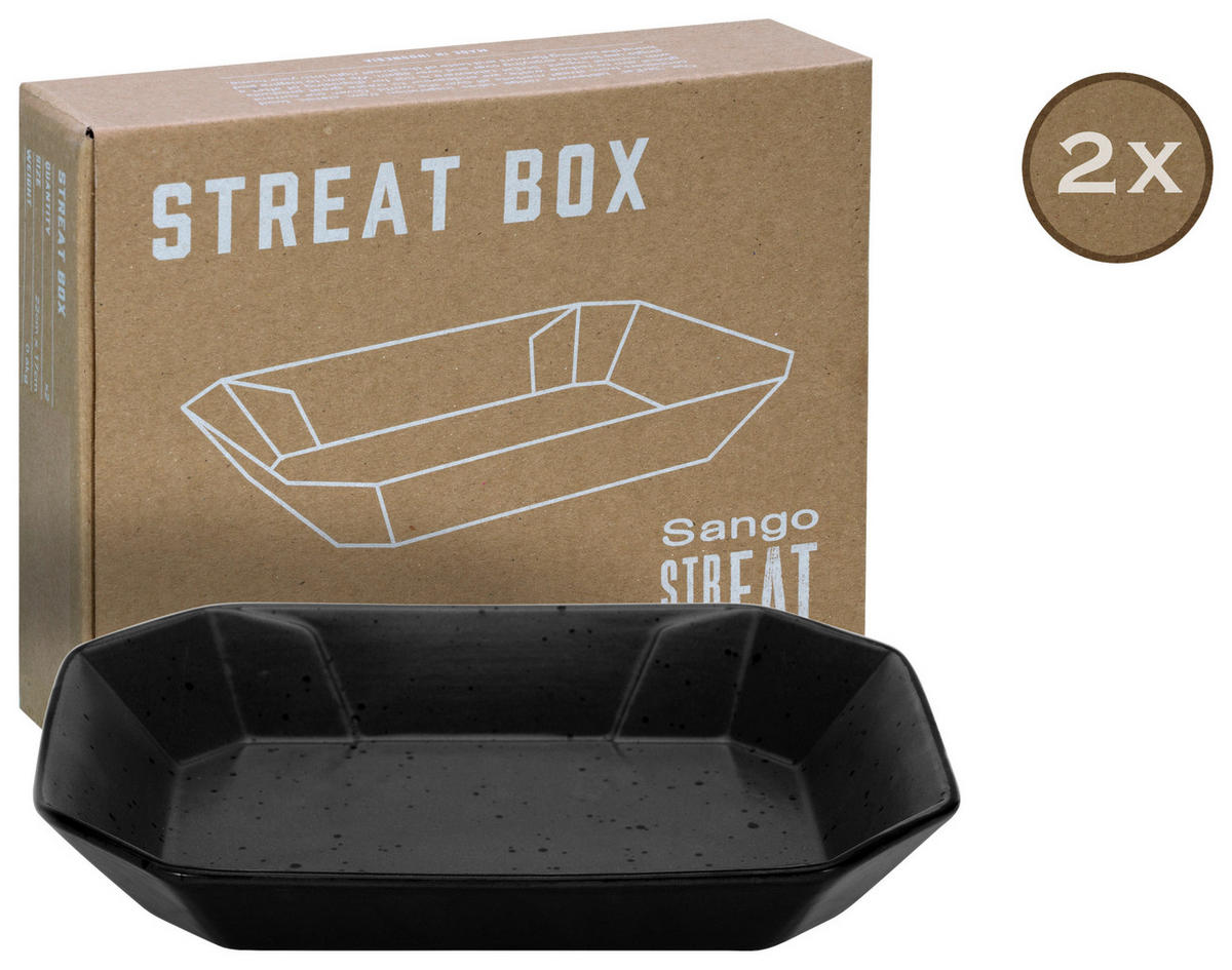 SCHÜSSELSET Streat Food 2-teilig 22/17 cm  - Schwarz, Basics, Keramik (22/17cm) - Creatable