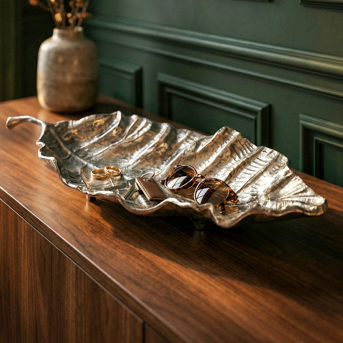 Bol Decorativ - argintiu, Design, metal (67/27/11cm) - Livetastic