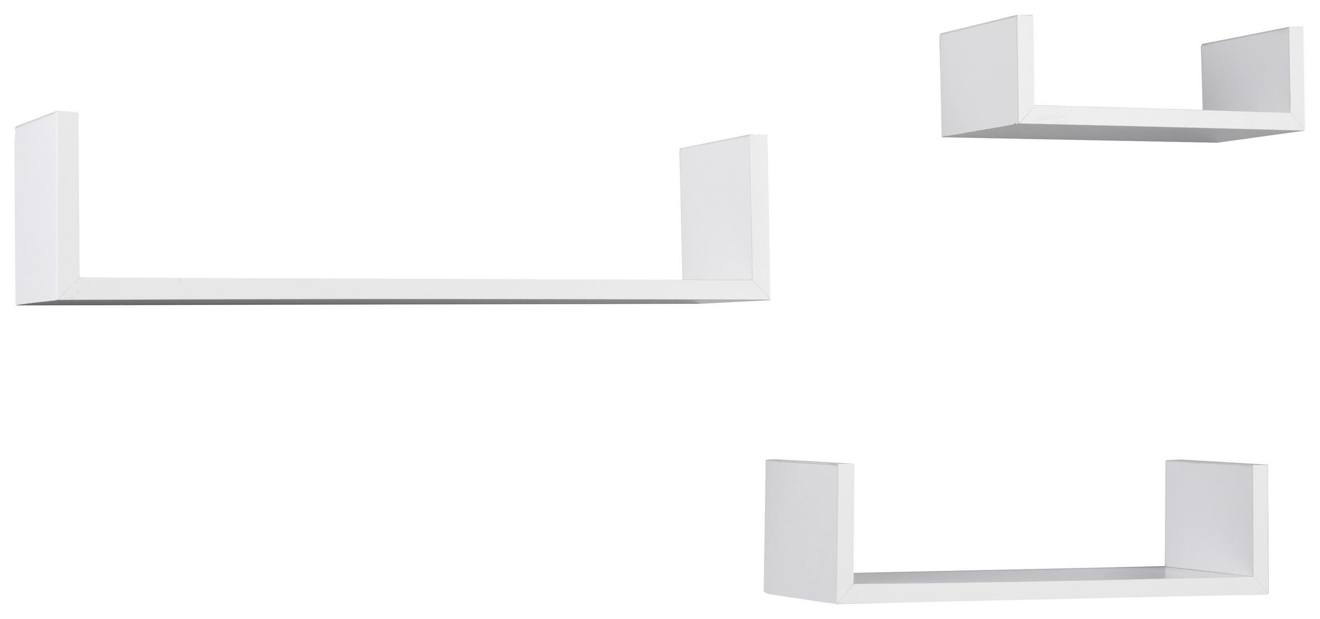 WANDREGALSET 3-teilig Weiß  - Weiß, MODERN, Holzwerkstoff (42,5/10/9,8cm)