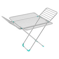 RUHASZÁRÍTÓ ÁLLVÁNY - világoszöld/ezüstszínű, Basics, fém (2,4kg)