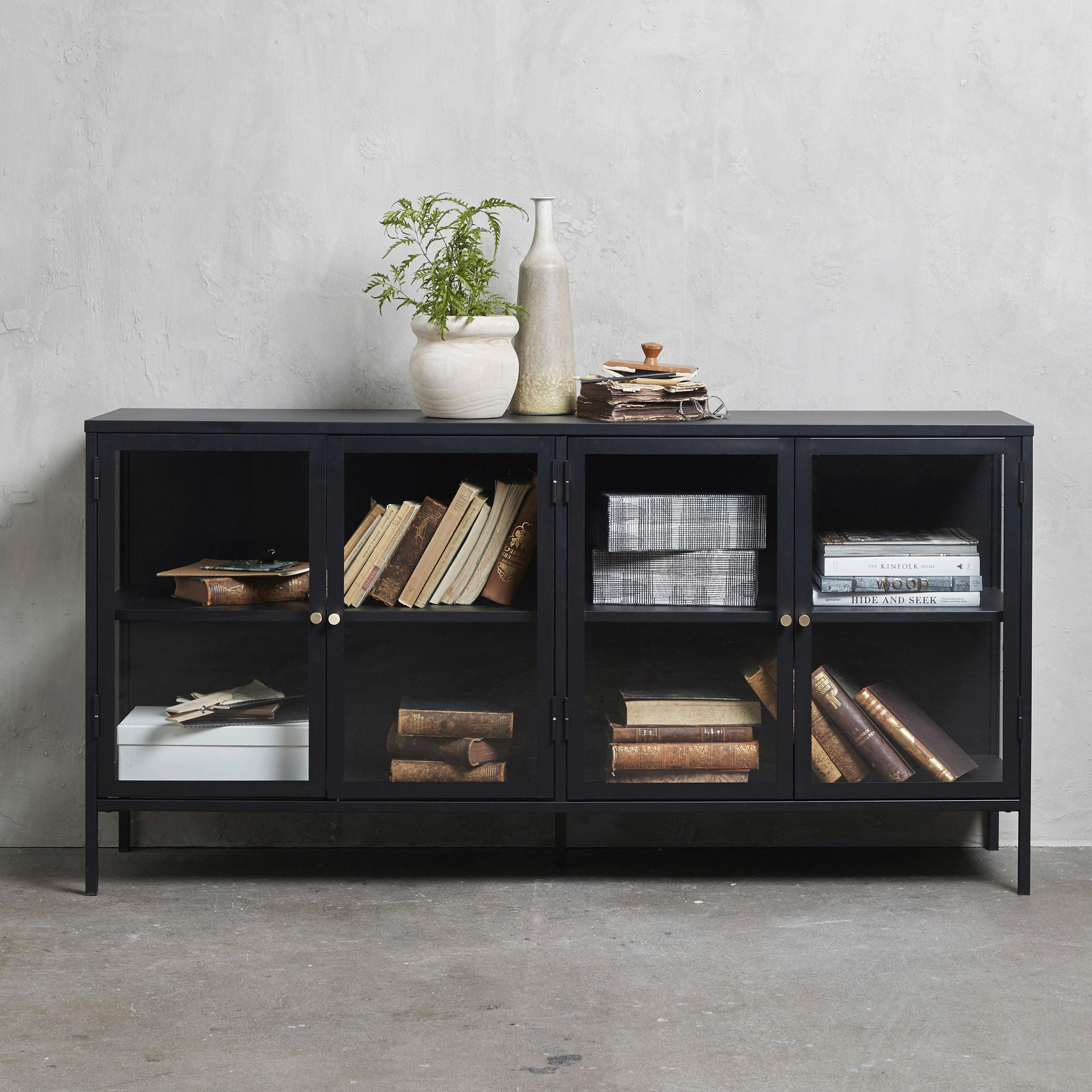 SIDEBOARD  in 170/85/40 cm  - Goldfarben/Schwarz, Trend, Glas/Metall (170/85/40cm) - Xora