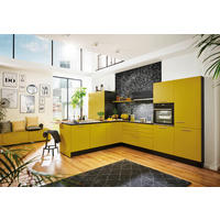 EINBAUKÜCHE BEATE  - Currygelb, Design, Holzwerkstoff - Novel