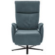 RELAXSESSEL Echtleder    - Graublau/Schwarz, Design, Leder/Metall (70/115-119/85cm) - Dieter Knoll