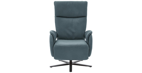 RELAXSESSEL Echtleder    - Graublau/Schwarz, Design, Leder/Metall (70/115-119/85cm) - Dieter Knoll