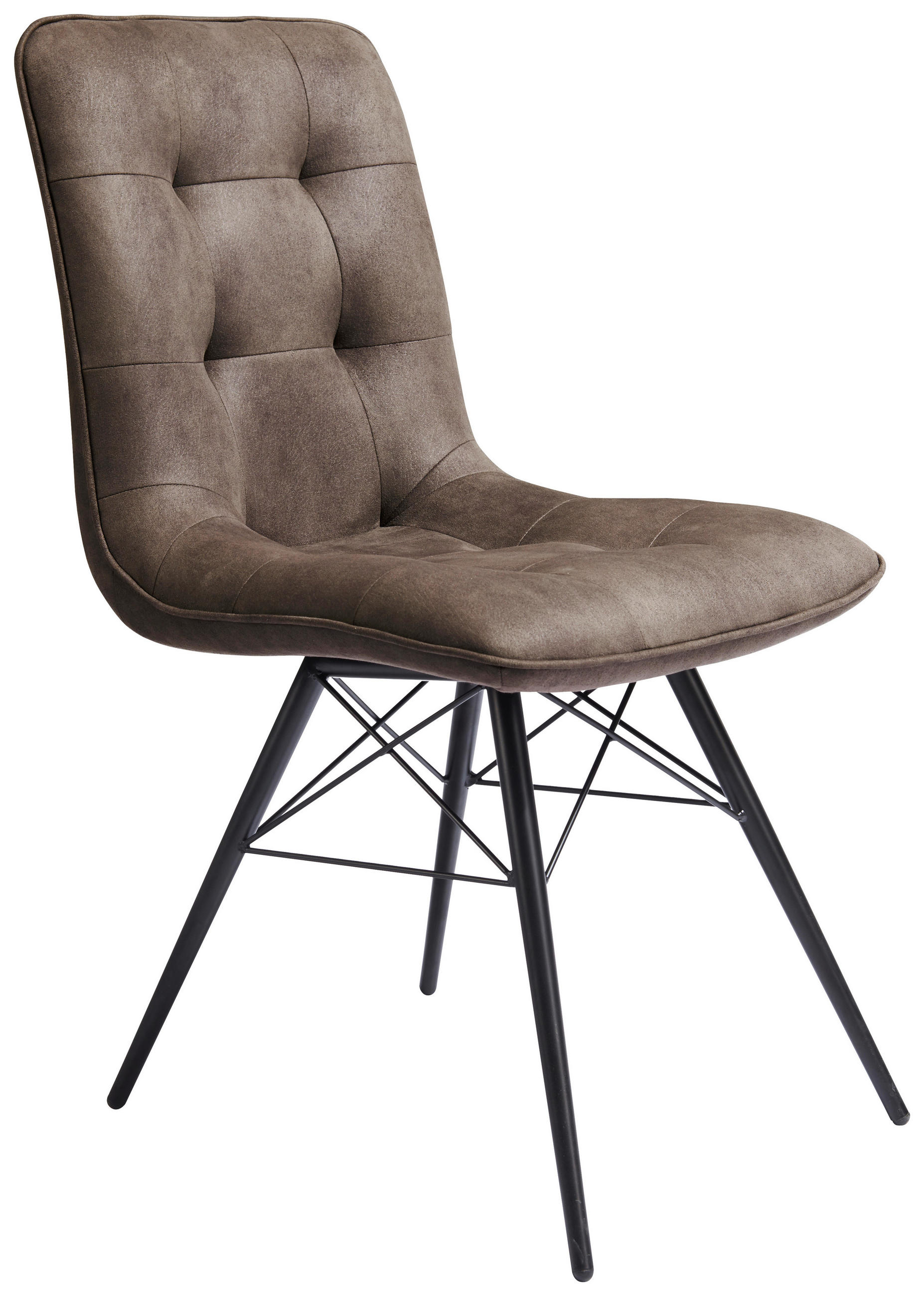 STUHL Mikrofaser Braun  - Schwarz/Braun, Design, Textil/Metall (48/88/62cm) - Hom`in