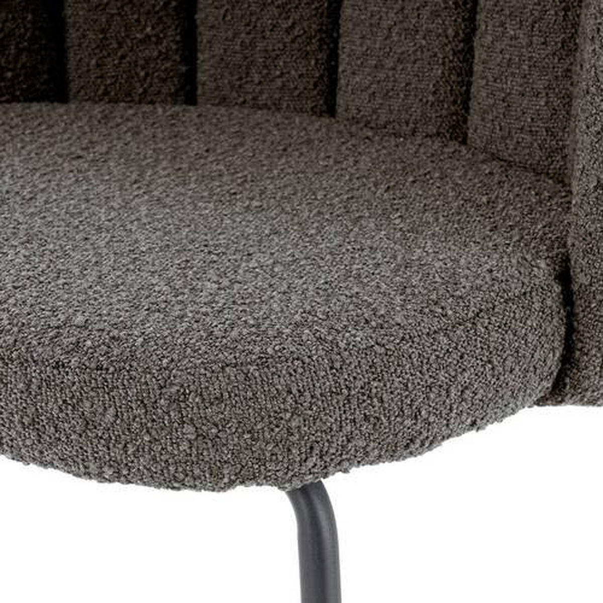 STUHL  in Eisen Bouclé Metall, Textil  - Schwarz/Grau, LIFESTYLE, Textil/Metall (53/77/53cm) - home24
