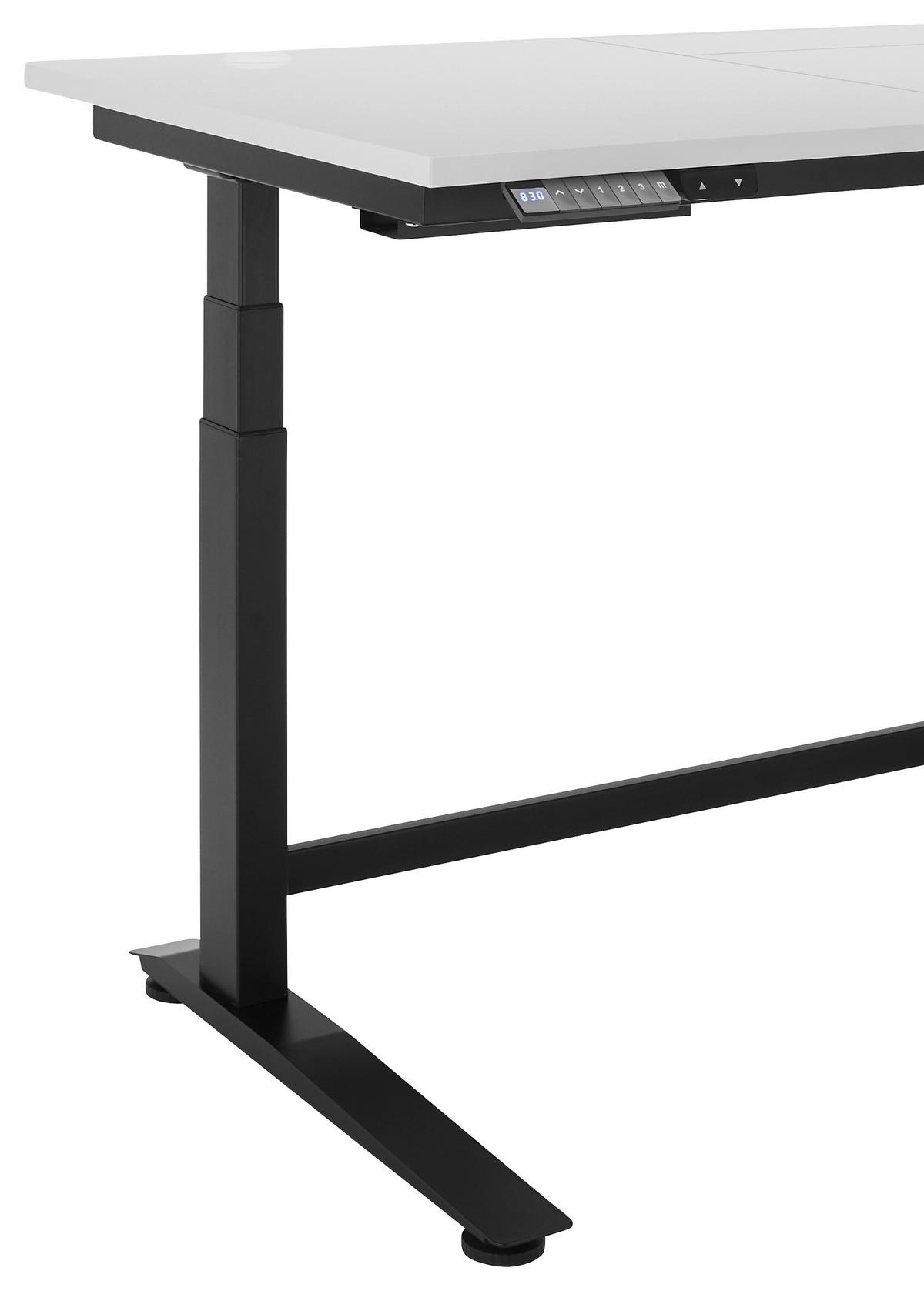 SCHREIBTISCH 120/77/66-129 cm  in Schwarz, Weiß  - Schwarz/Weiß, MODERN, Holzwerkstoff/Metall (120/77/66-129cm) - Carryhome