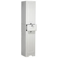 HOCHSCHRANK 35/180/31,6 cm  - Weiss/Silberfarben, Modern, Holzwerkstoff/Metall (35/180/31,6cm) - MID.YOU